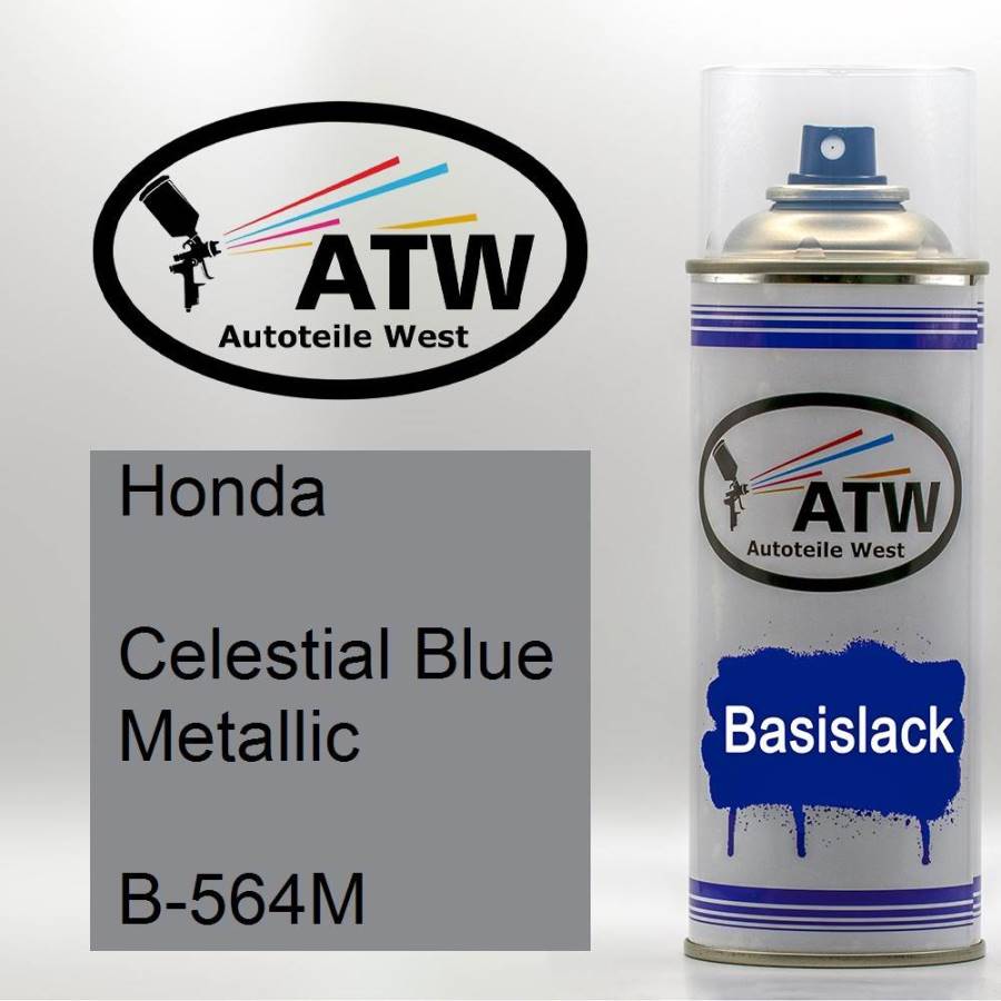 Honda, Celestial Blue Metallic, B-564M: 400ml Sprühdose, von ATW Autoteile West.